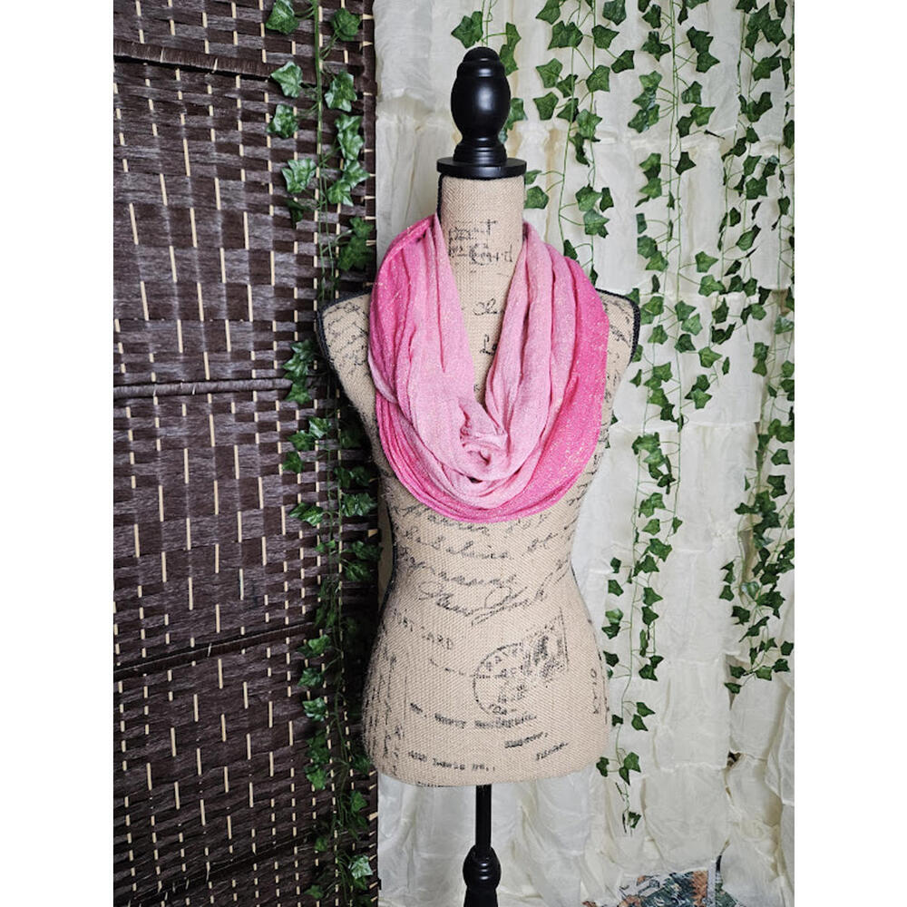 Pink Sparkly Infinity Scarf Coquette Y2K Festival Soft Girl